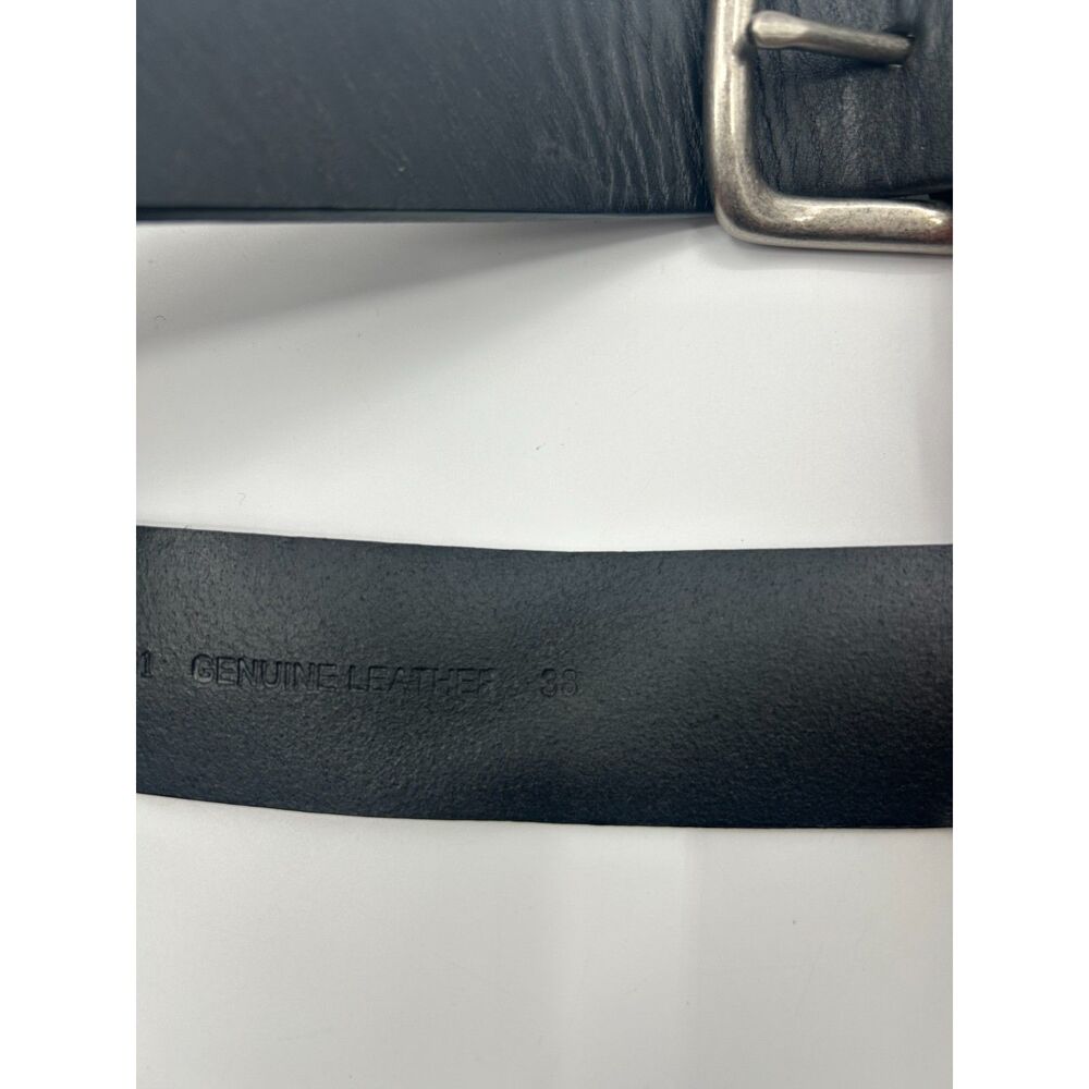 Men's Carhartt 38” Black Leather Belt W Logo Stitching Heavy Duty - Picture 5 of 6